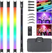 Godox TL60 Tube Light - Full Color RGB LED Video Light with Rechargeable Battery, APP Control, 2700K-6500K RGB CCT, HSI Gel Mode, 39 FX Effects (4pack)