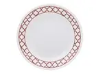 1 Corelle Livingware CRIMSON TRELLIS 6 3/4" BREAD Dessert PLATE *Red Geometric