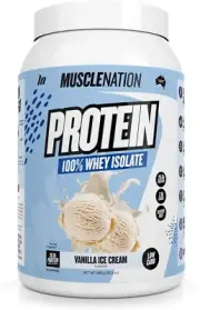 Muscle Nation Vanilla Ice Cream Flavour Whey Protein Isolate 990g (30 Serves)