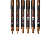 Uni Posca PC-5M Posca Poster Marker Medium Bullet Tip 2.5mm Bronze 6 Pack