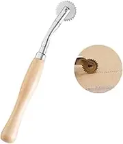 PLAFOPE DIY Crafting Tool Set 2pcs Wooden Handle Steel Toothed Cloth Wheel Pressure Cloth Round Delimit Scribe Wheel for Neat Cross-Stitching