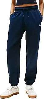[Tommy Jeans] Women's Relaxed Script Logo Jogger Sweatpants, with Drawstring Ties