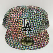 RARE NWT New Era LA Dodgers Baseball Hat Size 7 7/8 Rainbow Polka Dot ALP