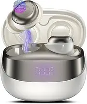 Sleeping Headphones Wireless Bluetooth 5.4, Noise Cancelling in Ear Side Sleeper Earbuds with Battery Level Display, Soft Earphones Sleep Earbuds, IPX7 Waterproof, 40 Hour Battery Life