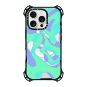 iPhone 16 Pro Bounce Case MagSafe Compatible neon green retro zig zag
