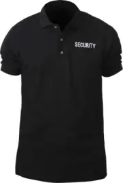 Black Double Sided Security Law Enforcement Polo Golf Shirt