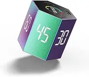 PIHEN Ticktime Pro Pomodoro Timer, Productivity Cube Magnetic Flip Pause & Resume, Mute, Vibrate Adjustable Sound Alert, for Task, Work, ADHD, 3/5/10/15/25/30min Custom Countdown,Purple (TK2-GR1)