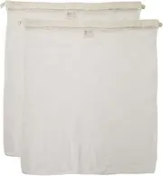 Simple Ecology Organic Cotton Mesh Laundry Bag; Machine Washing Bags for Delicates, Lingerie and Garments, X-Large 2 pack