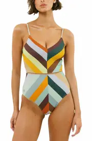 Biliblond Onepiece Arava Stripes in Colorful Lurex at Nordstrom, Size Large