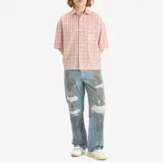 Nahmias Plaid Summerlandum Cropped Short Sleeve Shirt