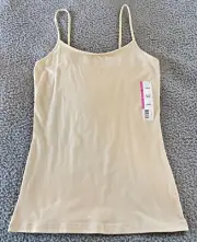NWT Time And Tru Women's Off White Scoop Neck Fitted Sleeveless Cami Size XS 0-2