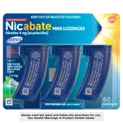 Nicabate Quit Smoking Mini Lozenges 4mg Mint 60 Pack