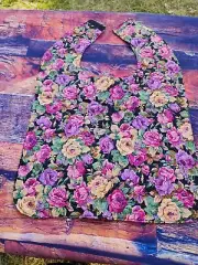 Handmade Adult Special Needs bib quilted Floral flowers roses