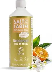 Natural Roll-On Deodorant Refill by Salt of the Earth, Neroli & Orange Blossom - Vegan, Long Lasting Protection, Leaping Bunny Approved, Made in the UK - 525 ml