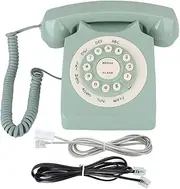 Vintag Dial Telephones, Classic Old Retro Landline Desk Telephone, European Rustic Telephone Machine, Milk White and Light Green Gentle Color Scheme