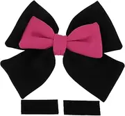 X AUTOHAUX Motorcycle Helmet Accessories Decoration Colorblock Bow for Motorcycle Bicycle Skiing Helmets Black Rose Fabric Sticker 1 Set