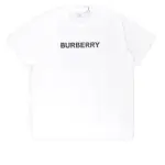 【BURBERRY 巴寶莉】徽標印花棉質OVERSIZED T-SHIRT(白色)