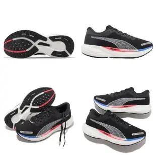 【PUMA】慢跑鞋 Deviate Nitro 2 男鞋 黑 藍 緩震 氮氣中底 碳板 路跑 運動鞋(37680713)