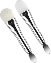 Ipetboom 2pcs Dual Ended Facial Brush Soft Bristle and Silicone Applicator for Gentle Cleansing Masks Multi Use Beauty Tool for Home and Travel for Skincare Enthusiasts