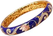 [NXAWUE] Cloisonne Bracelet,Enamel Bracelet, Vintage Cloisonne Rhinestone Bangles Ladies Enamel Bracelets Gold-Plated Accessories Openwork Fashion Jewelry