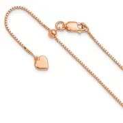 22 Inch Sterling Silver Rose Gold-Plated Adjustable .95mm Box Chain