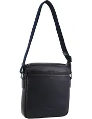 [PIERRE CARDIN] Leather Cross-Body Bag in Navy