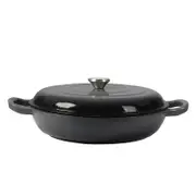 Toque 3.5L Enameled Dutch Oven Casserole Pot w/ Lid Black