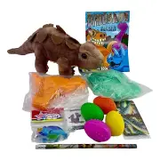 Easter Basket Stuffer Plush Dinosaur Plastic Eggs Toys Coloring Book Filler Set