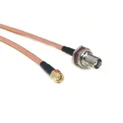 BNC female nut to SMA male RF coax cable adapter RG142 20inch 50cm low loss