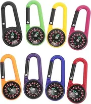 Abaodam Clip Compass Carabiner Emergency Compass for Hiking Camping Outdoor Mountaineering Luggage Tag Strap Keychain