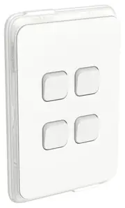 Clipsal Iconic 4 Gang Switch IP44 Vivid White