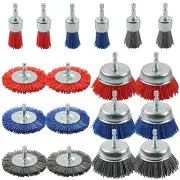 18 Pack Nylon Abrasive Wire Brush Wheel Set - Rust and Paint Removal Tools