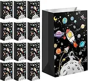 Outer Space Gift Bags Kids Paper Planet Galaxy Party Favor Goodie Treat Bags for Kids Birthday Space Theme Party Supplies