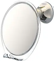 Luxo Shower Mirror, Shaving Mirror with a Razor Holder for Shower and Powerful Suction Cup - Shatterproof Shower Mirror fogless for Shaving, fogless Mirror for Shower and Tweezers (Clear)