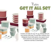 New Tupperware Retro Get-It-All Set With Snack-Stor Container