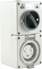 3 Pin Combination Switched Socket Outlet IP66 Round Pin
