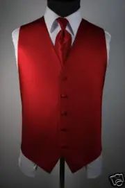 Luxury Diamond Pattern Tuxedo Vest & Necktie