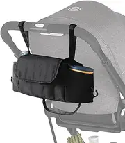 Pram Organiser, Universal Buggy Organiser Bags, Baby Multifunctional Storage Bag, Pram Bag with Large Volume, Baby Stroller Bag with 2 Insulated Drink Holders