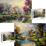Puzzle for Thomas & Kinkade 1 Pack 1000 Pieces Lake House Puzzles
