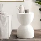 Oikiture Side Table Coffee Bedside End Stool Stand Stone Tables Indoor Outdoor
