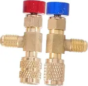 TIDTALEO 2pcs Safety Valve Ac Fluorine Valve Manifold Line Repair Tool for Air Conditioning Safety Adapter for System