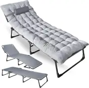 Zone Tech Camping Cot & Cot Mattress Pad Adjustable 4 Position Portable Folding