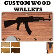 AK-47 - Slim Minimalist Wallet - Laser Engraved Wood Wallet