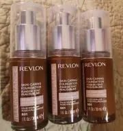 3 PACK Revlon Illuminance Skin-Caring Liquid Foundation 601 SOFT NUTMEG 1 oz ea
