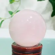 188g Natural Rose Quartz Pink Crystal Sphere Ball Reiki Healing Decoration