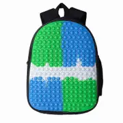 POP It Backpack Anime real Rainbow Color Push Bubble Teenager Laptop Pink Book Bag Schoolbags Funny Family Game Ivory 16 Inches