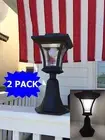 2-Pack Bright LEDs Solar Powered Fence Gate Lamp Post Light Outdoor Garden.