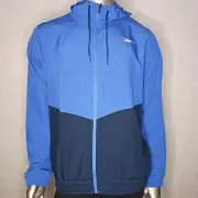 Reebok Full Zip Training Jacket With Hood Regular Fit Mens Blue New with Tags