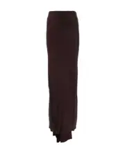 Ann Demeulemeester Draped Satin Asymmetric Hem Skirt IT42,IT38 Black
