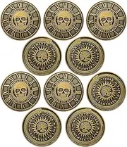 Memento Mori Coin, Pack of 10 Medallion Stoicism Gift Amor Fati Metal Gold Color Token EDC Challenge Stoic Reminder Pendant Momento Mori Gift for Daily Stoic Practice Memento Vivere Skull